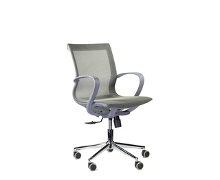 Кресло офисное Лорри, black plastic grey серый пластик/серая сетка/хром