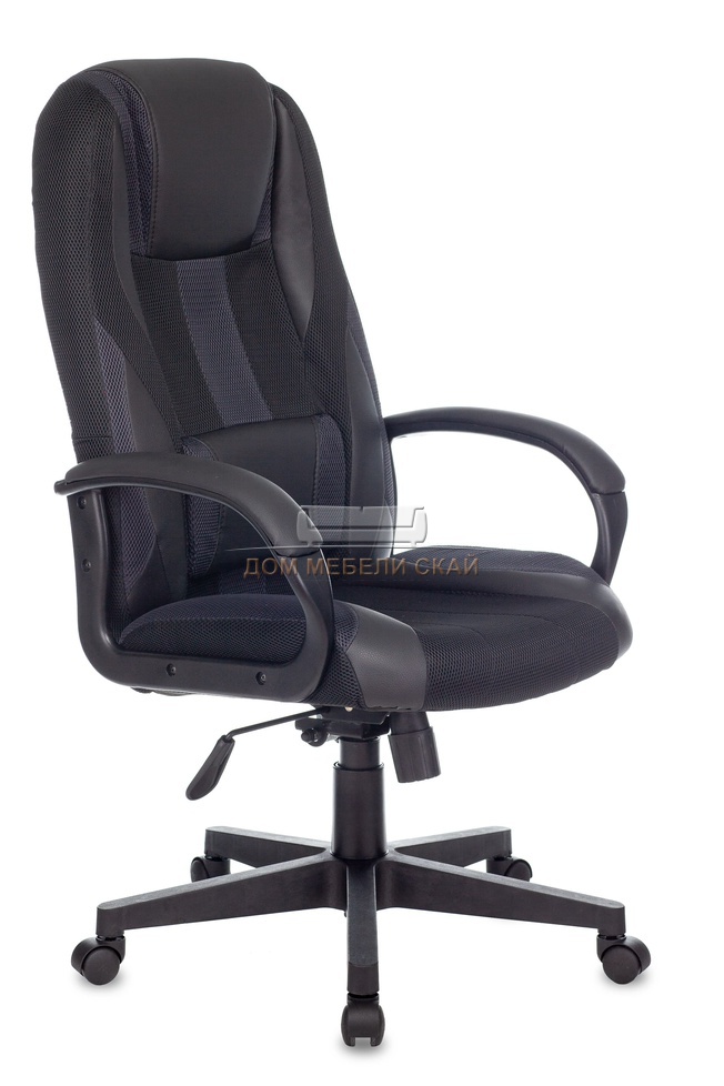 Кресло игровое TopChairs ST-CYBER 9, черно-серый/экокожа/сетка/крестовина пластик