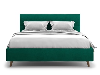 Кровать полутороспальная 140x200 Garda Lux, зеленый велюр velutto 33