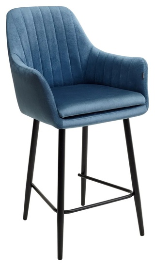 Полубарный стул Роден, велюровый пепельно-синего цвета Blitz 19