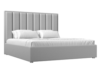 Кровать двуспальная 160x200 Афродита с ПМ, белая экокожа