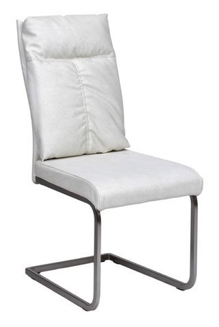 Стул металлический RELAX, экокожа бежевого цвета/хром каркас