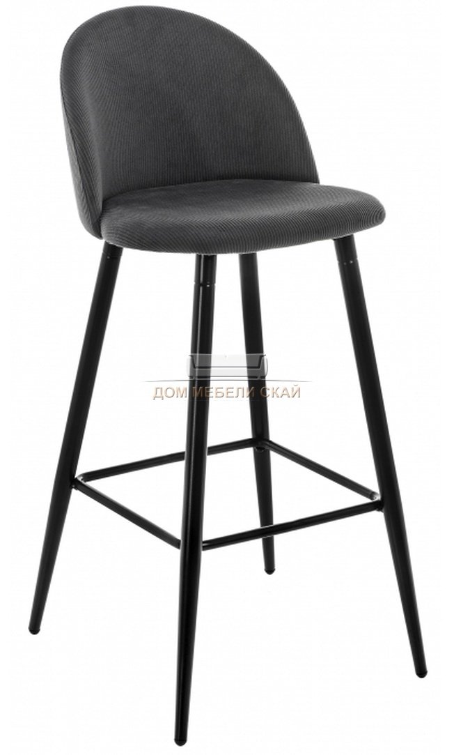 Барный стул Dodo bar, велюровый серого цвета
