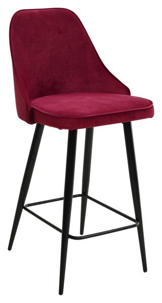 Полубарный стул NEPAL-PB, h68cm велюровый красного цвета
