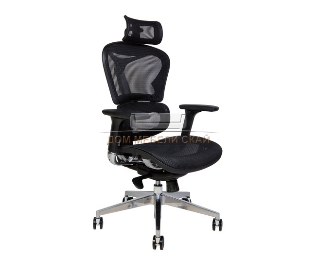 Кресло офисное Hero, black/черный пластик/черная ткань