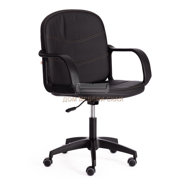 Кресло офисное Багги Baggi, черная экокожа 36-6