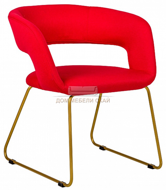 Стул-кресло Walter, велюровый красного цвета/линк золото