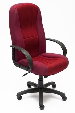 Кресло офисное CH833, бордовая рогожка/бордовая сетка