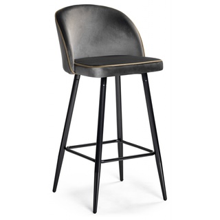 Барный стул Zefir, велюровый темно-серого цвета dark grey