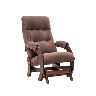 Кресло-глайдер Модель 68, велюр коричневый Maxx 235/орех антик