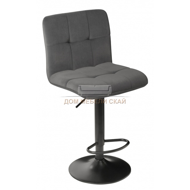 Барный стул Milton, велюровый серого цвета grey