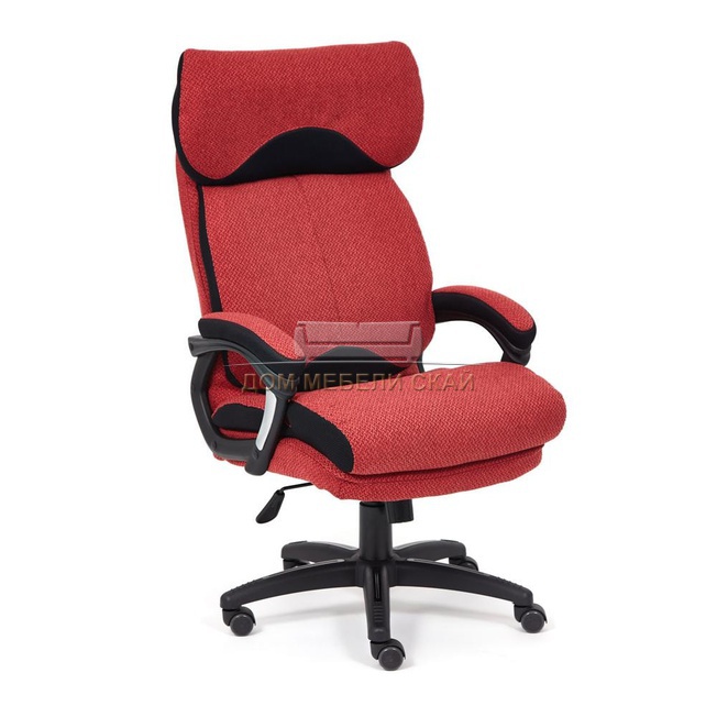 Кресло офисное Дьюк Duke, красная рогожка MJ190-11/сетка черная TW-11