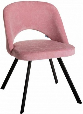 Стул-кресло Lars, микровельвет розового цвета/черный арки