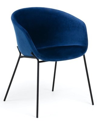 Стул-кресло Zadine, велюровый лазурного цвета