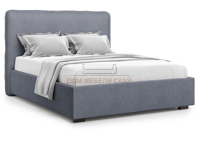 Кровать двуспальная 160x200 Brachano с подъемным механизмом, серый велюр velutto 32