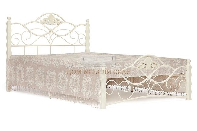 Кровать полутороспальная металлическая КАНЦОНА CANZONA 140x200, белый