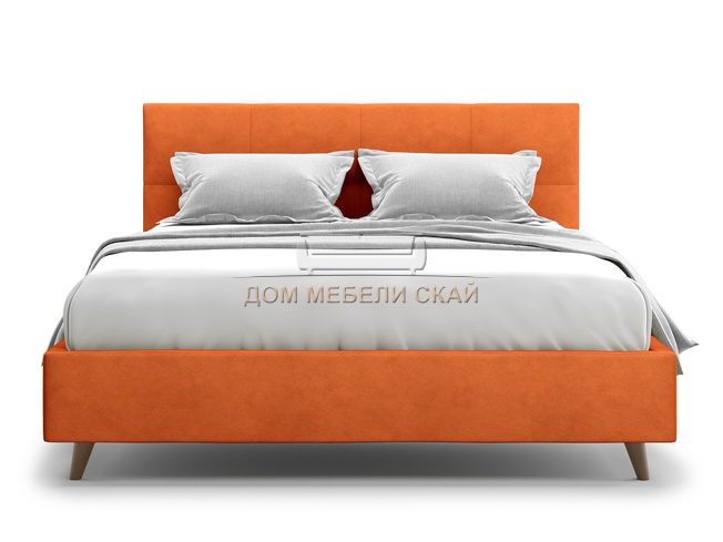 Кровать полутороспальная 140x200 Garda Lux, оранжевый велюр velutto 27