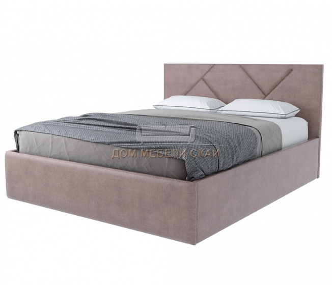 Кровать полутороспальная 140х200 Лима с ПМ, коричнево-бежевый велюр