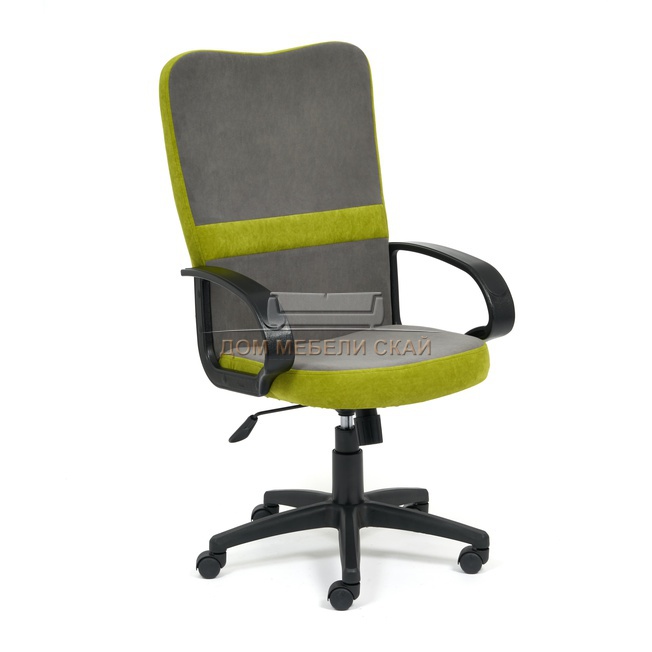 Офисное кресло СН757, серый/оливковый велюр