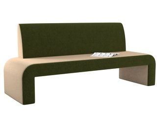 Кухонный диван Кармен, бежевый/зеленый/микровельвет