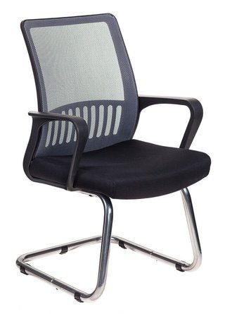 Кресло офисное MC-209, черная ткань/серая сетка
