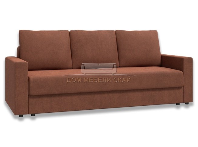 Диван-кровать Лира с боковинами 1400, коричневый велюр
