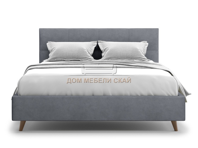 Кровать полутороспальная 140x200 Garda Lux, серый велюр velutto 32
