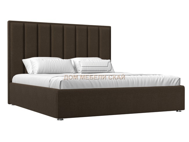 Кровать двуспальная 160x200 Афродита с ПМ, коричневая рогожка