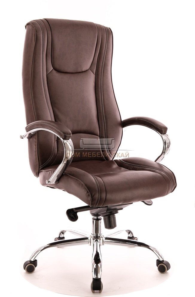Кресло офисное King M, экокожа коричневая