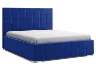 Кровать двуспальная 160x200 Пассаж с ПМ , синий велюр