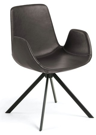 Стул-кресло Yasmin, экокожа коричневого цвета