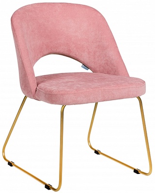 Стул-кресло Lars, микровельвет розового цвета/линк золото