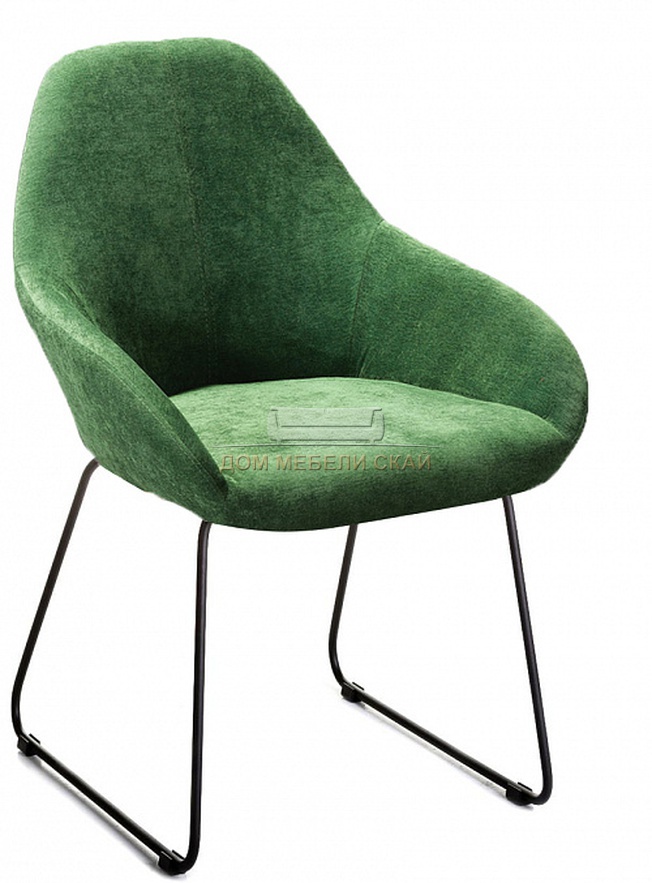 Стул-кресло Kent, велюровый зеленого цвета грин/линк черный