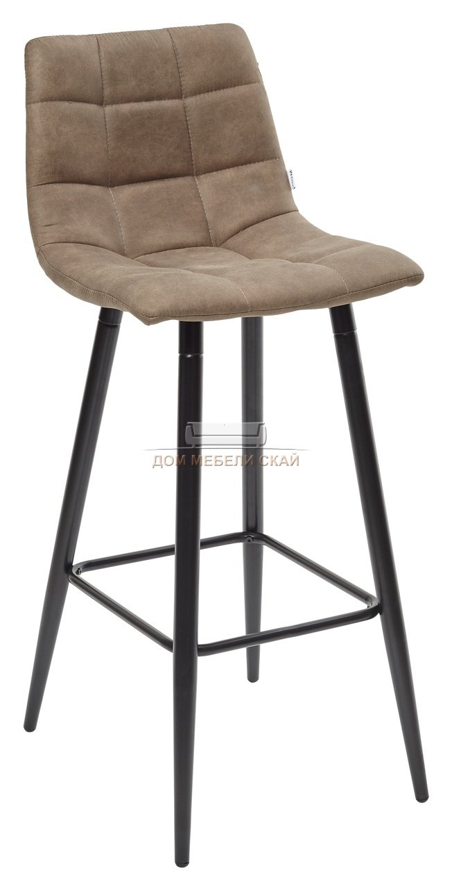Барный стул SPICE, велюровый серо-коричневого цвета