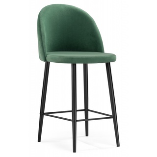 Барный стул Амизуре, велюровый зеленого цвета катания изумруд/черный матовый
