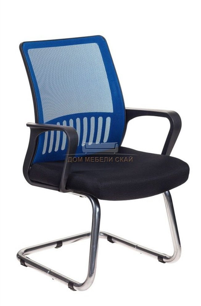 Кресло офисное MC-209, черная ткань/синяя сетка