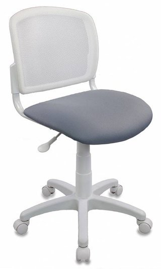 Кресло детское CH-W296NX, серая ткань/белая сетка