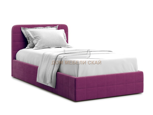 Кровать односпальная Adda 90x200 с ПМ, фиолетовый велюр velutto 15
