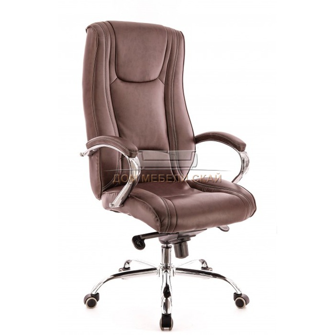 Кресло офисное King M, натуральная кожа коричневого цвета