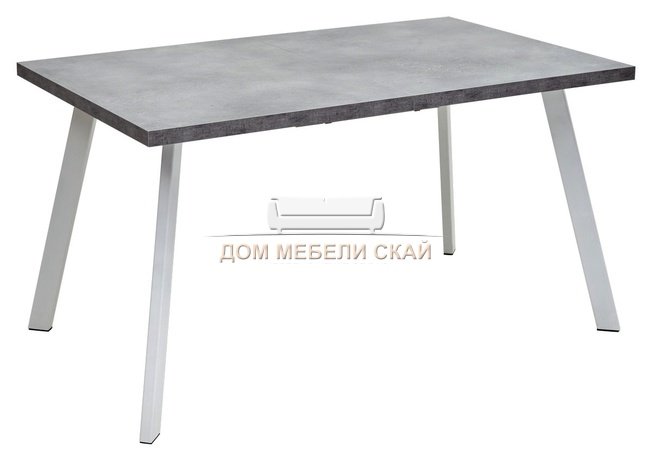 Стол обеденный раскладной BRICK M 120, бетон портленд/белый