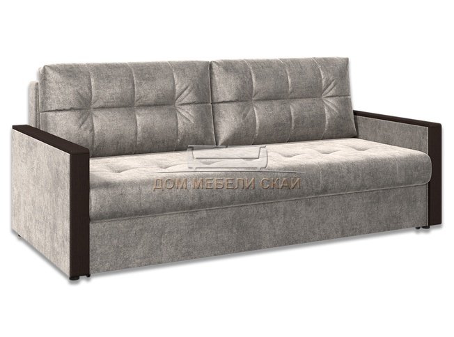 Диван-кровать Норд с декором БНП, серо-коричневый велюр/columbia/венге