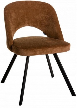 Стул-кресло Lars, микровельвет коричневого цвета/черный арки