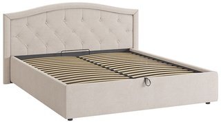 Кровать двуспальная 160x200 Верона 2 с подъемным механизмом, кремовый велюр