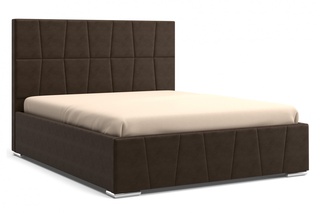 Кровать полутороспальная 140х200 Пассаж с ПМ, коричневый велюр