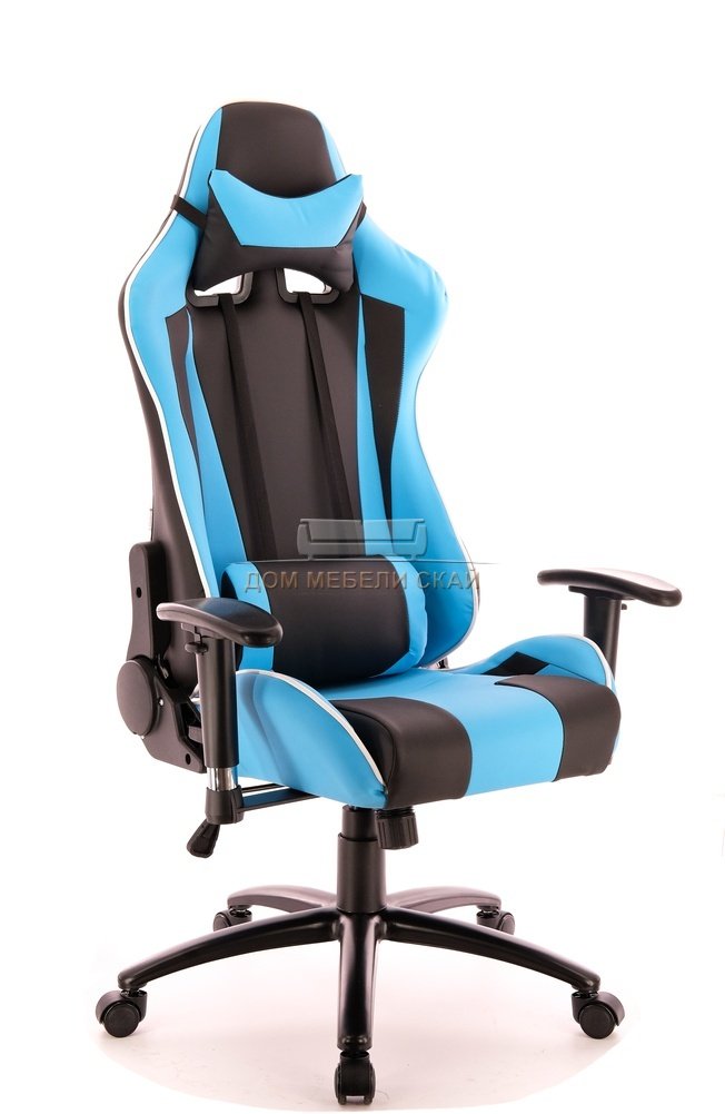 Кресло офисное Lotus, S5 экокожа голубая