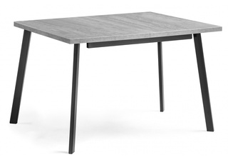 Стол обеденный раскладной Колон Лофт 120, бетон 32 мм/черный матовый