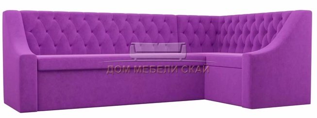 Кухонный угловой диван правый Мерлин, фиолетовый/микровельвет