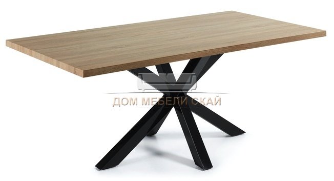 Стол обеденный Arya 200x100, черный каркас/MDF Sonoma C408M46