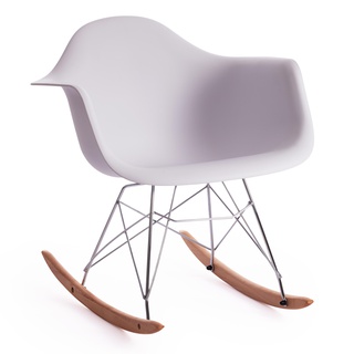 Кресло-качалка CINDY mod. C1025A, белый пластик/натуральный