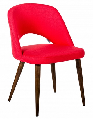 Стул-кресло Lars, велюровый красного цвета/тёмный орех